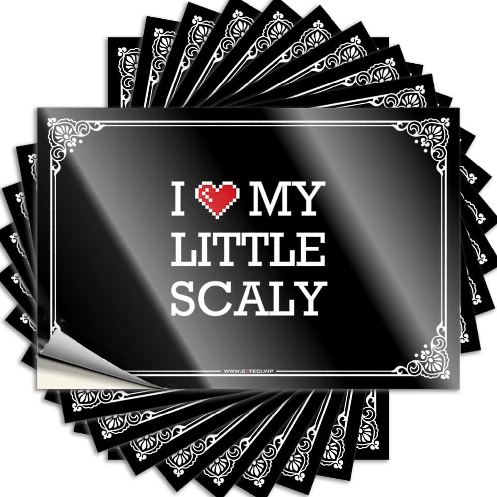I Love My Little Scaly Backyard Decor Heavy - Lettering Sticker Bumper Waterproof Decal(6X9CM)