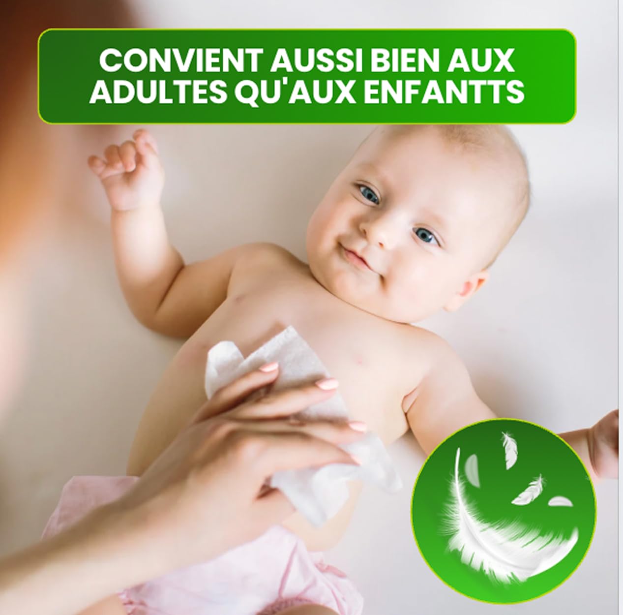 NATURELLE Papier Toilette Humide à l'Aloe Vera 1000 unités Lingettes WC Biodégradables Flushables