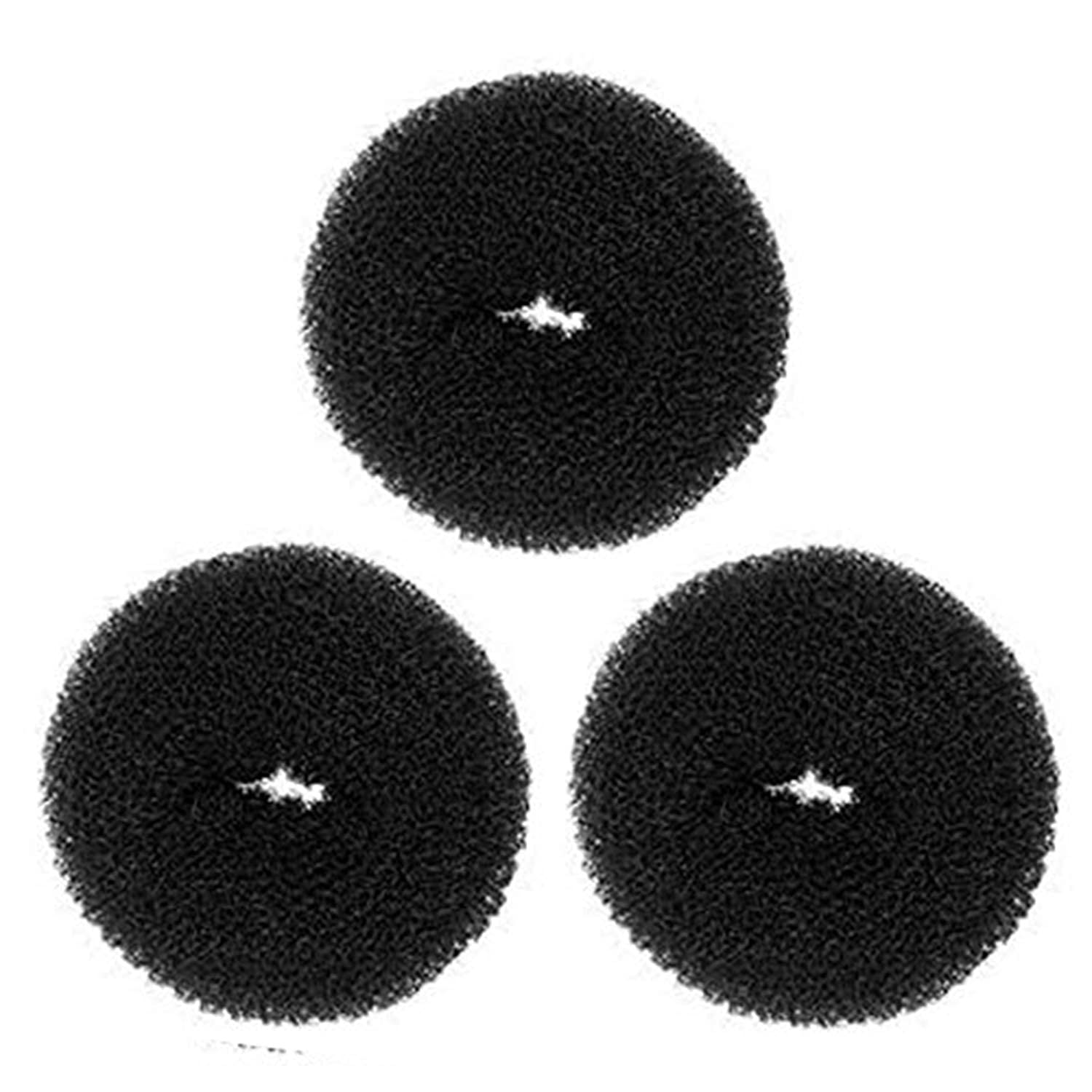 Glamyou Fully Hair Donuts For Bun Maker Easy To Use Hair Styling Juda Maker Donuts Set Of 3 Pcs Donuts Bun For Women Black Pack Of 3