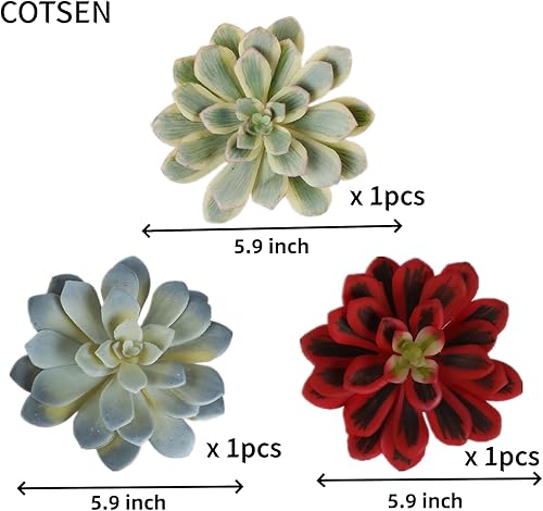 Miniatura 3 de 3 piezas de suculentas artificiales sin maceta, surtidas suculentas falsas para decoración de oficina, familia, jardín