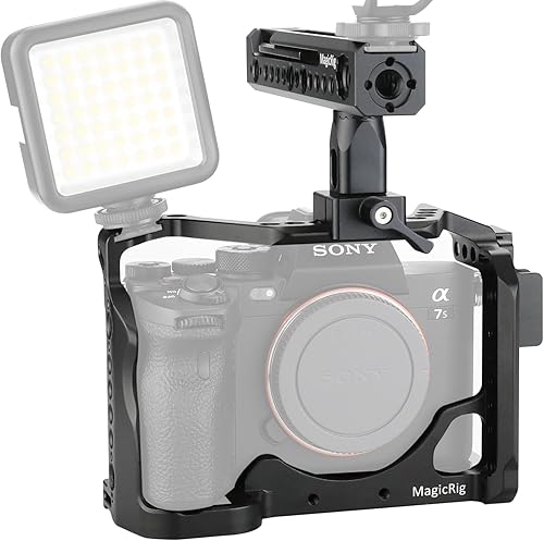 A7S III Kit de jaula completa para cámaras Sony Alpha 7S III A7S III A7S3, con mango superior y lateral NATO (mango giratorio) y bloqueo de