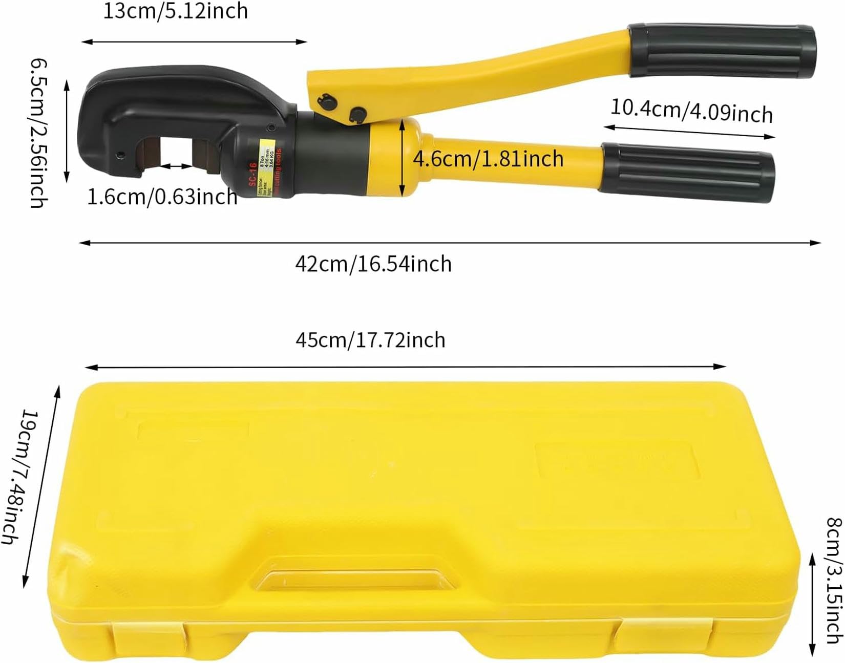 8T RECARE HIDRÁULICA PLAJA, Cortadores De Pernos De Servicio Pesado Portátiles Con Caja, Cortador De Barras Hidráulico De Mano, Herramienta De Corte Para La Construcción, Electricidad, Electricidad