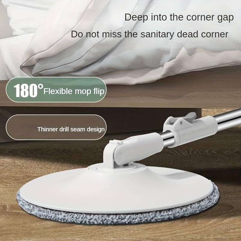 Image of Spin Mop with Bucket Deluxe System for Floor Cleaning - 360 Flexible Mop with Self Separation Dirty and Water System 2 Pcs Reusable Microfiber for All Types of Floor Cleaning (A-Grey)