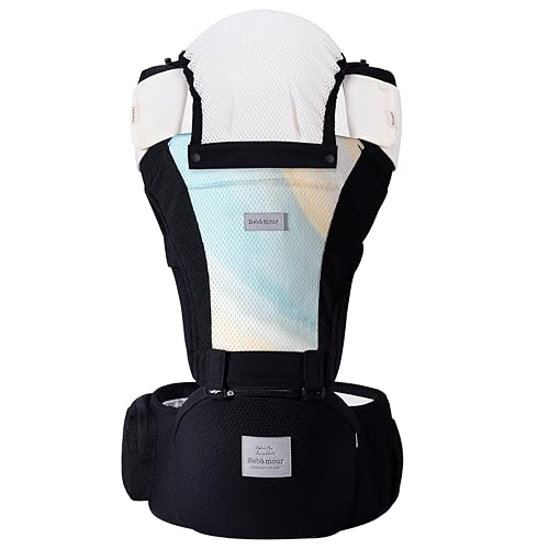 Miniatura 2 de Bebamour - Portabebés para recién nacidos a niños pequeños, portabebés delantero y trasero con capucha y 3 almohadillas de dentición, extensores de