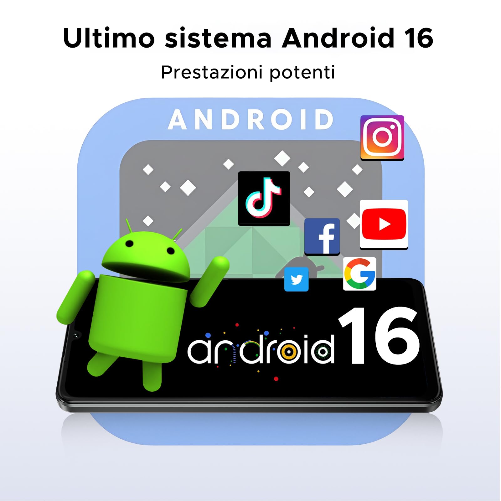 DOOGEE Note 59 Pro Smartphone 5G Android 16, 6.75" 120Hz 32GB+256GB/TF 2TB Cellulare, T8200 Octa-Core Telefono, 6250mAh/Gemini AI/16MP+8MP/Fingerprint/Face ID/5G Dual SIM/Widevine L1/OTG/Tipo-C/NFC