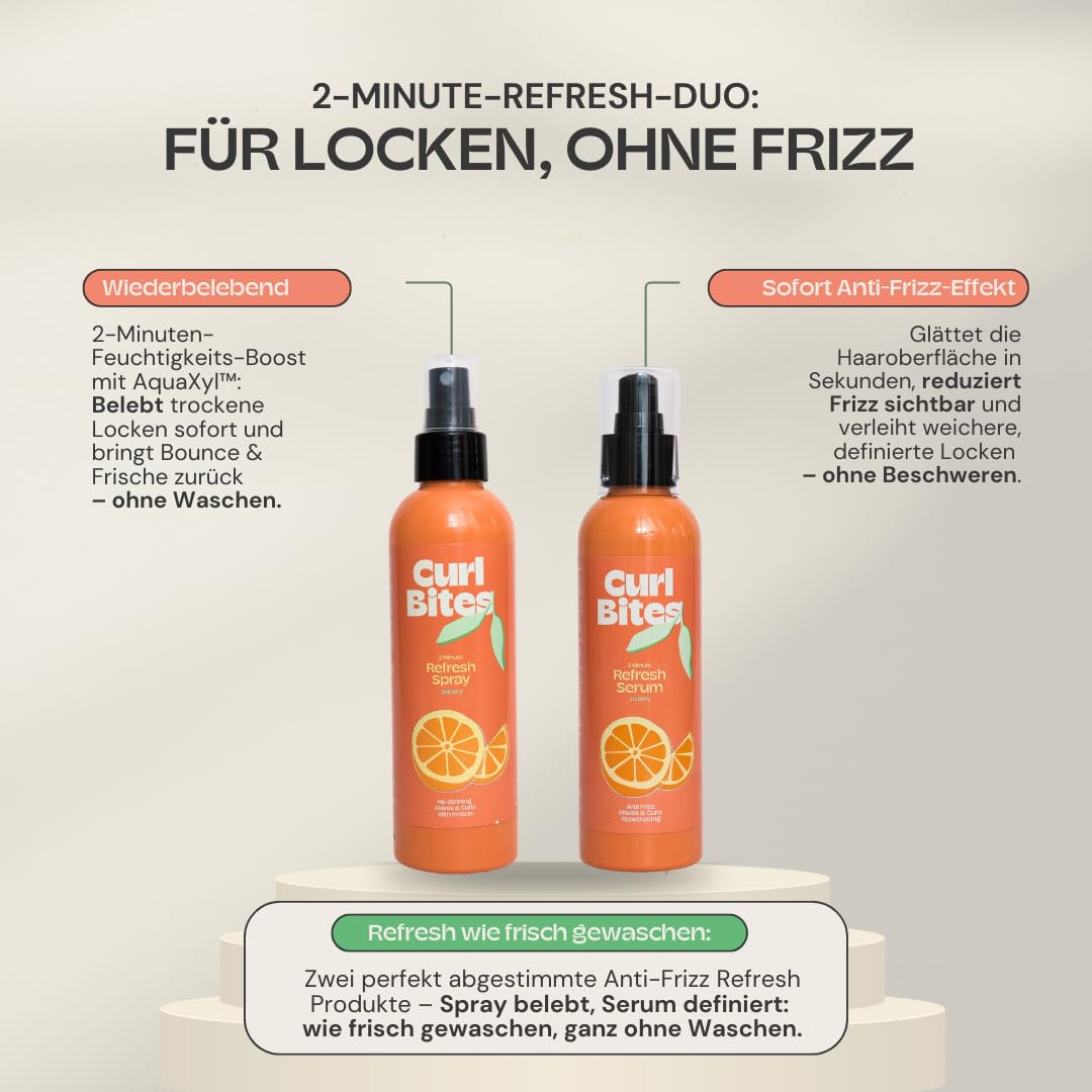 2 Minute Refresh Duo - perfekt aufeinander abgestimmtes Spray & Serum für sofortige Locken-Auffrischung - Refresh-System für frische, frizzfreie Wellen & Locken zwischen den Waschtagen