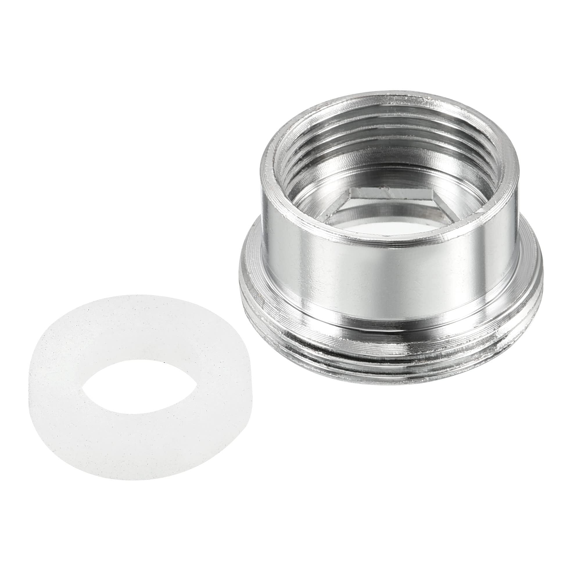 Unifizz M22*1.0 Male to M16*1.0 Female Thread Faucet Adapter, Chromed Aerator Connector Fitting for Garden Hose Water Filter, Silver