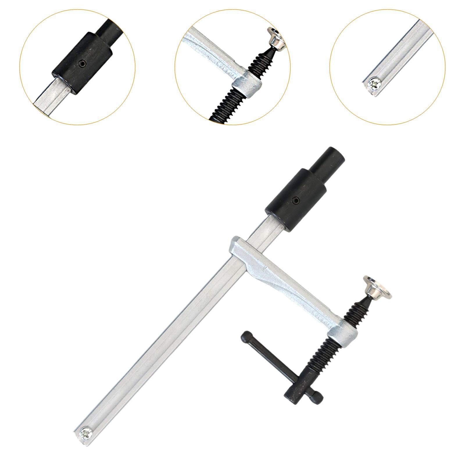 amleso クランプ テーブルクランプ ワークベンチ クリップ 固定 工具 工具 木工 溶接 デスクトップ 卓上 木工クランプ 作業台 締め付け 補助 道具 固定器具, 1.6cm | スチール製 Tハンドル ネジ式 小型 軽量 高耐久 滑り止め 卓上作業用 持ち運び 工具箱 収納 シルバー 1個