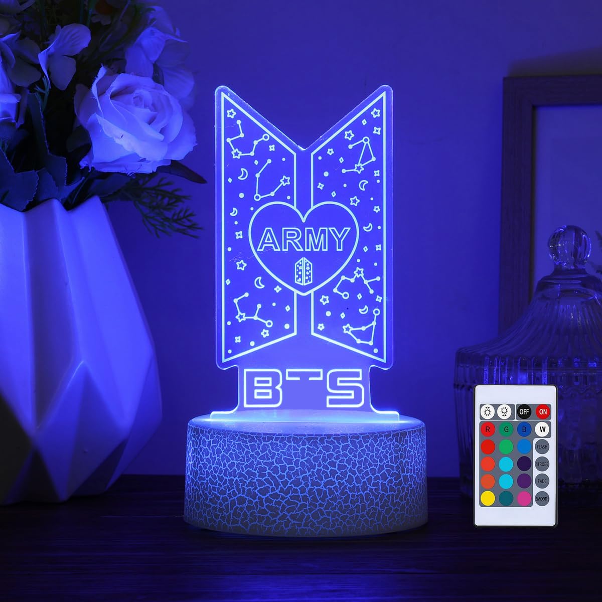 Bangtan Boys LED Night Light & 16 Colors Touch Adjustable Night Light Bedroom Decor for Army Fans Gifts