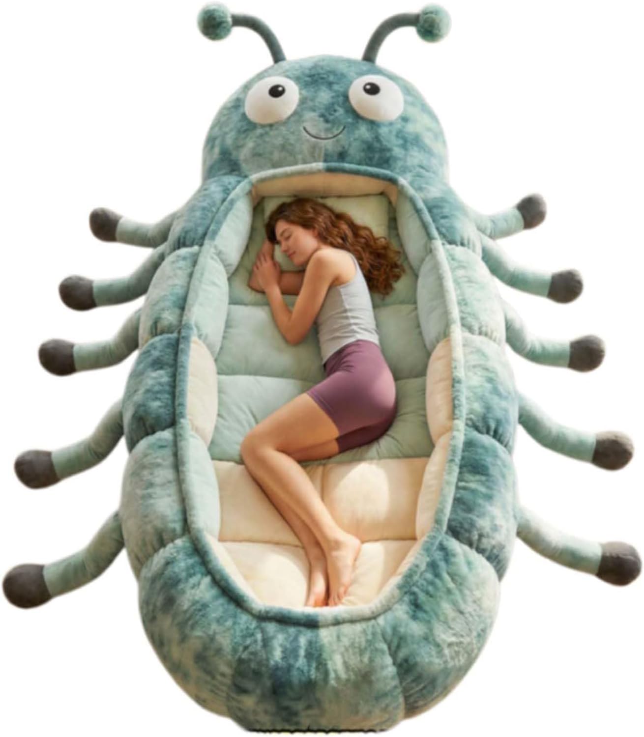 Plüsch-Schlafsack, umarmender Raupenschlafsack, Innenschlafsack für Erwachsene, weicher Cocoon-Schlafsack