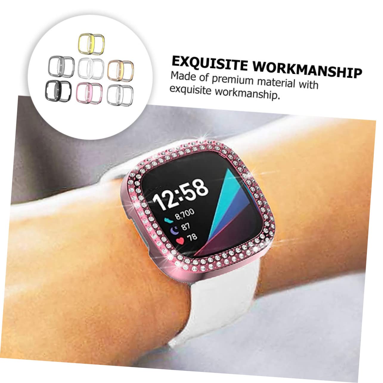 Gadpiparty 14pièces Coque De Complète pour Montre Compatible avec Sense Étui TPU Anti-Rayures Transparent Et Émaillé Accès Facile à Toutes Les Fonctions