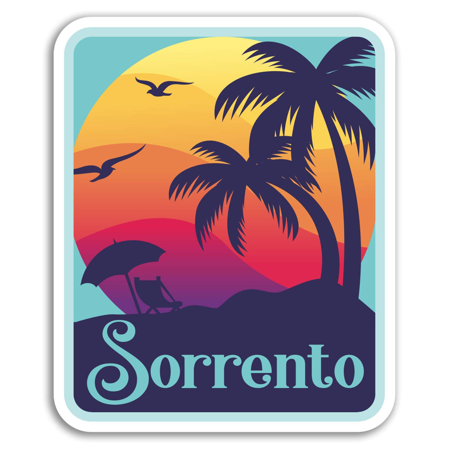 2 x 10cm Sorrento Vinyl Stickers - Italy Travel Sticker Laptop Luggage #18482 (10cm Tall)