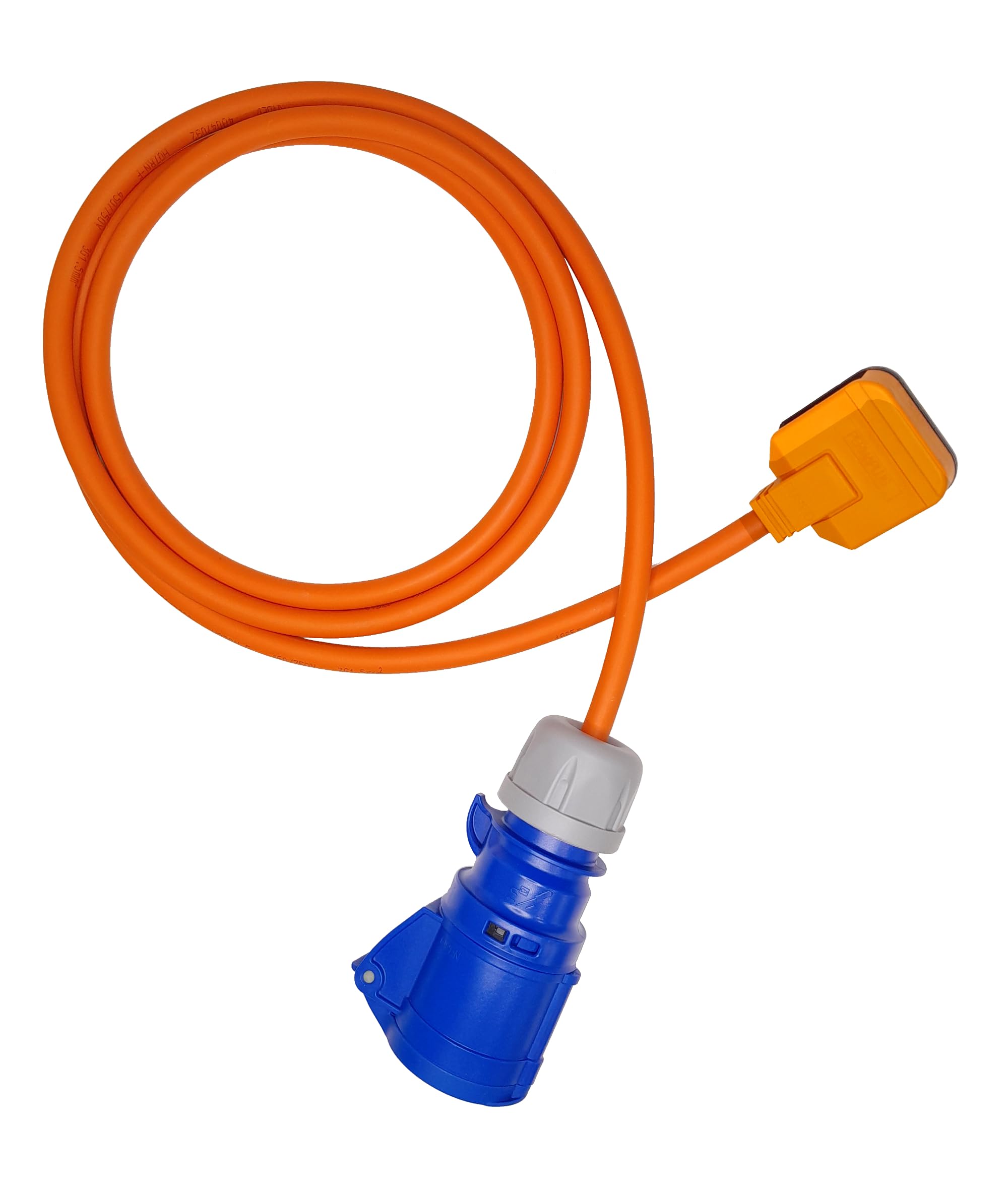 Cable Assembly InnovationsFly Lead Converter Cable, 13A to 16A, 2m, Orange, For Caravans, Motorhomes, Generators, Camping Equipment