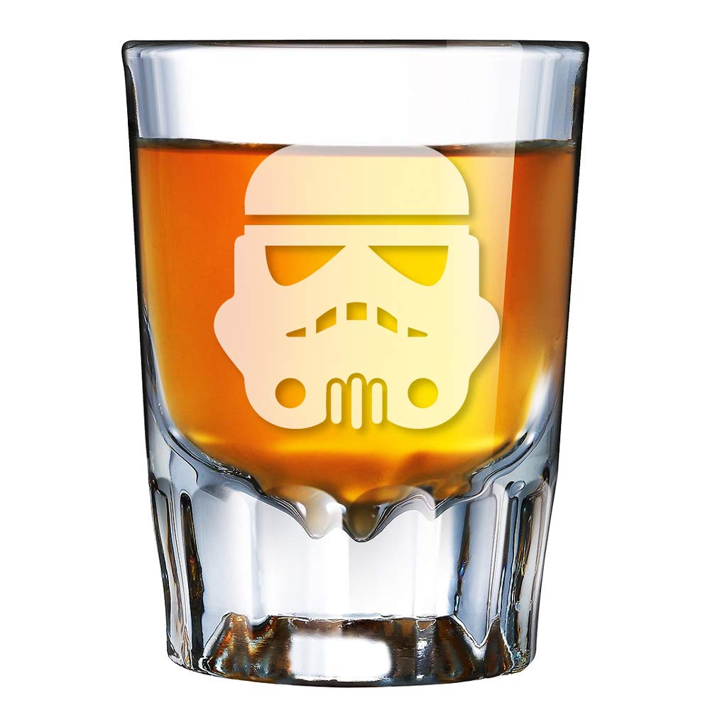PartyPoshDesigns Storm Trooper Engraved Barcraft Fluted Shot Glass
