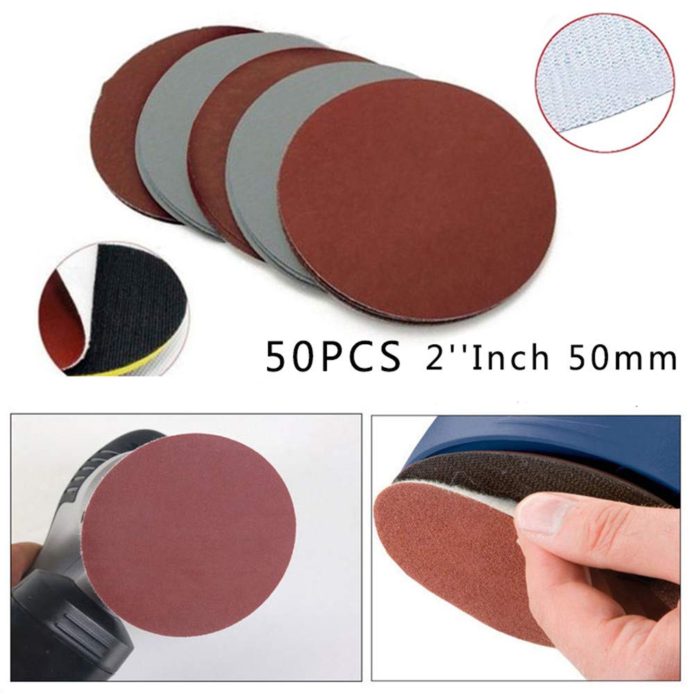 Schuurschijven, padset, schuurschijf, 50 mm, klittenband, korrel 80, 100, 120, 150, 240, 320, 400, 600, 800, 1000, 1200, 2000, 3000, slijpopzetstuk voor accuschroevendraaier, boormachine voor