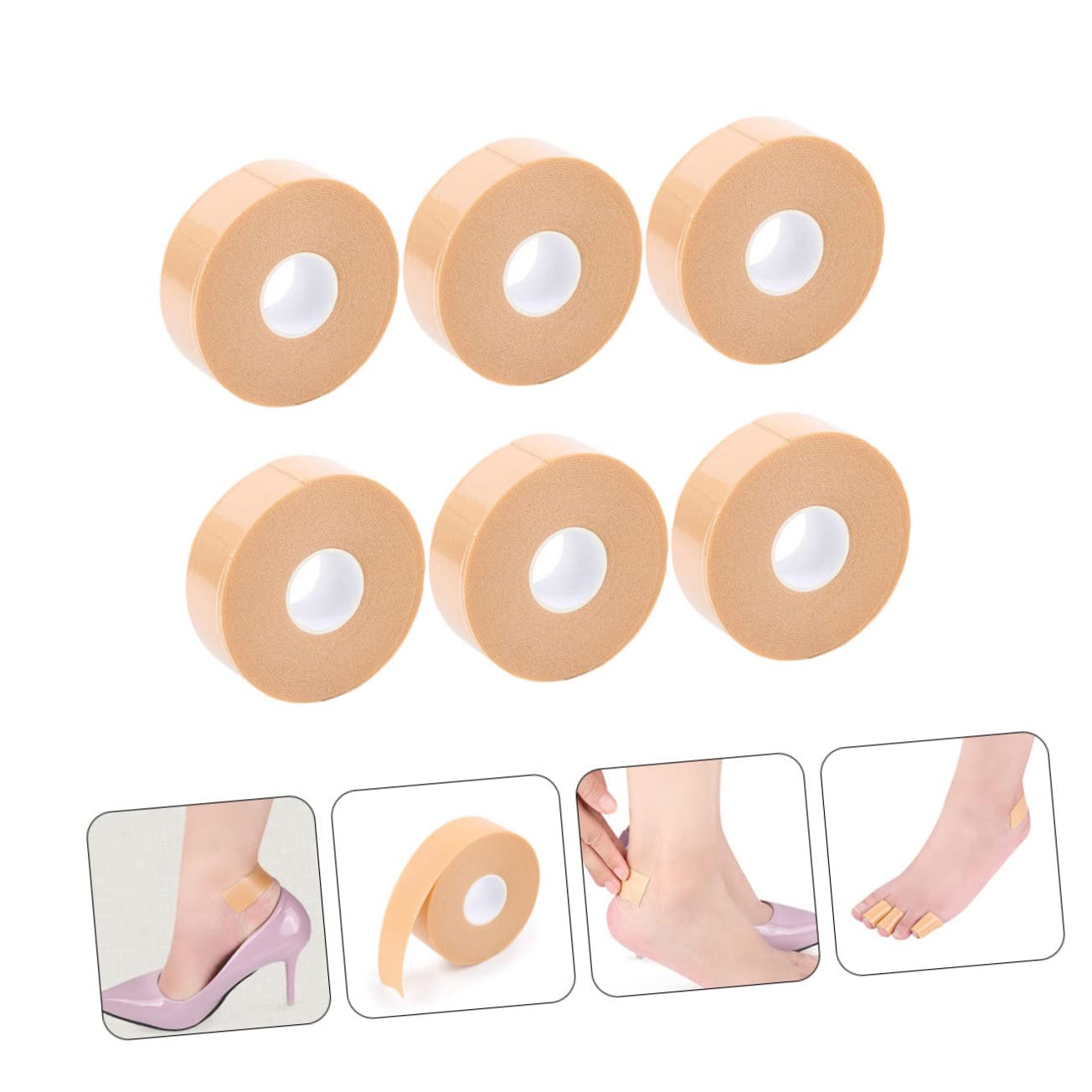 FRCOLOR 4 Sätze Anti-verschleiß-aufkleber Für High Heels Entferner Für Die Füße Anti-rutsch-band Brustband Platte Schuhreparatur Zehenpflaster Zehenband Fersenpatch Pe-schaum 6 Rollen * 4
