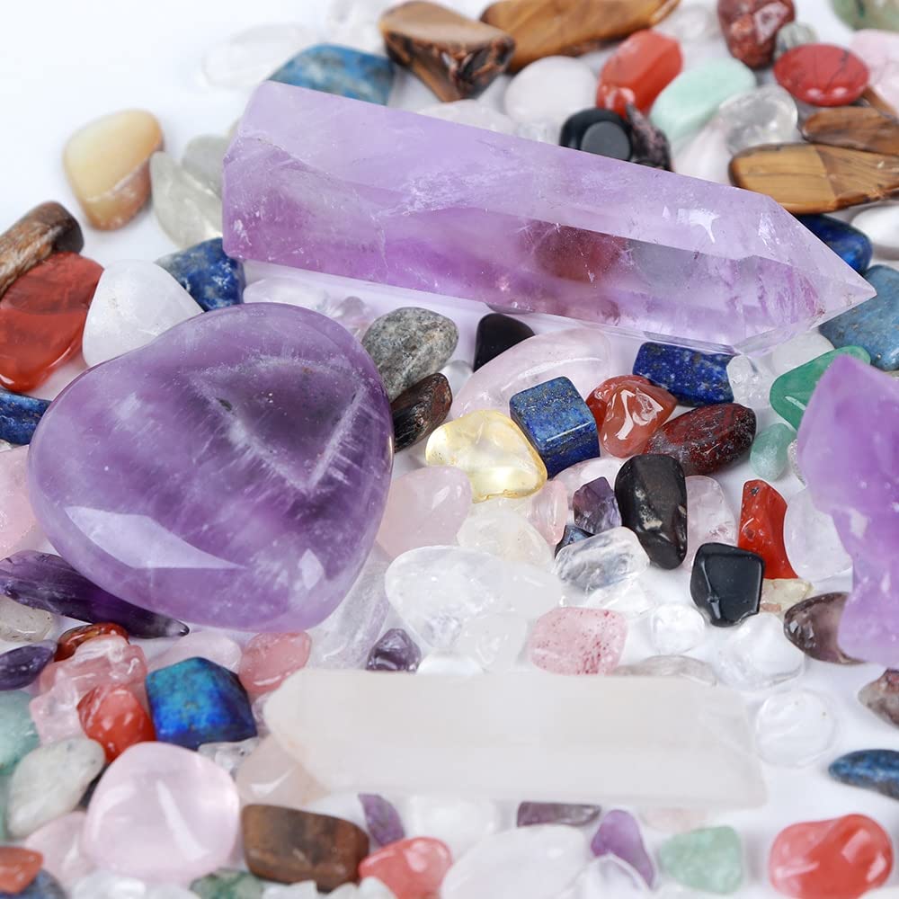 ZTBH Cristal de meditación Natural Paquete de Regalo de la Caja de Regalo del Chakra de la Caja de Regalo del Chakra del Chakra Aura Magic Wand Paquete de energía Piedra de Cristal (Color : 6)