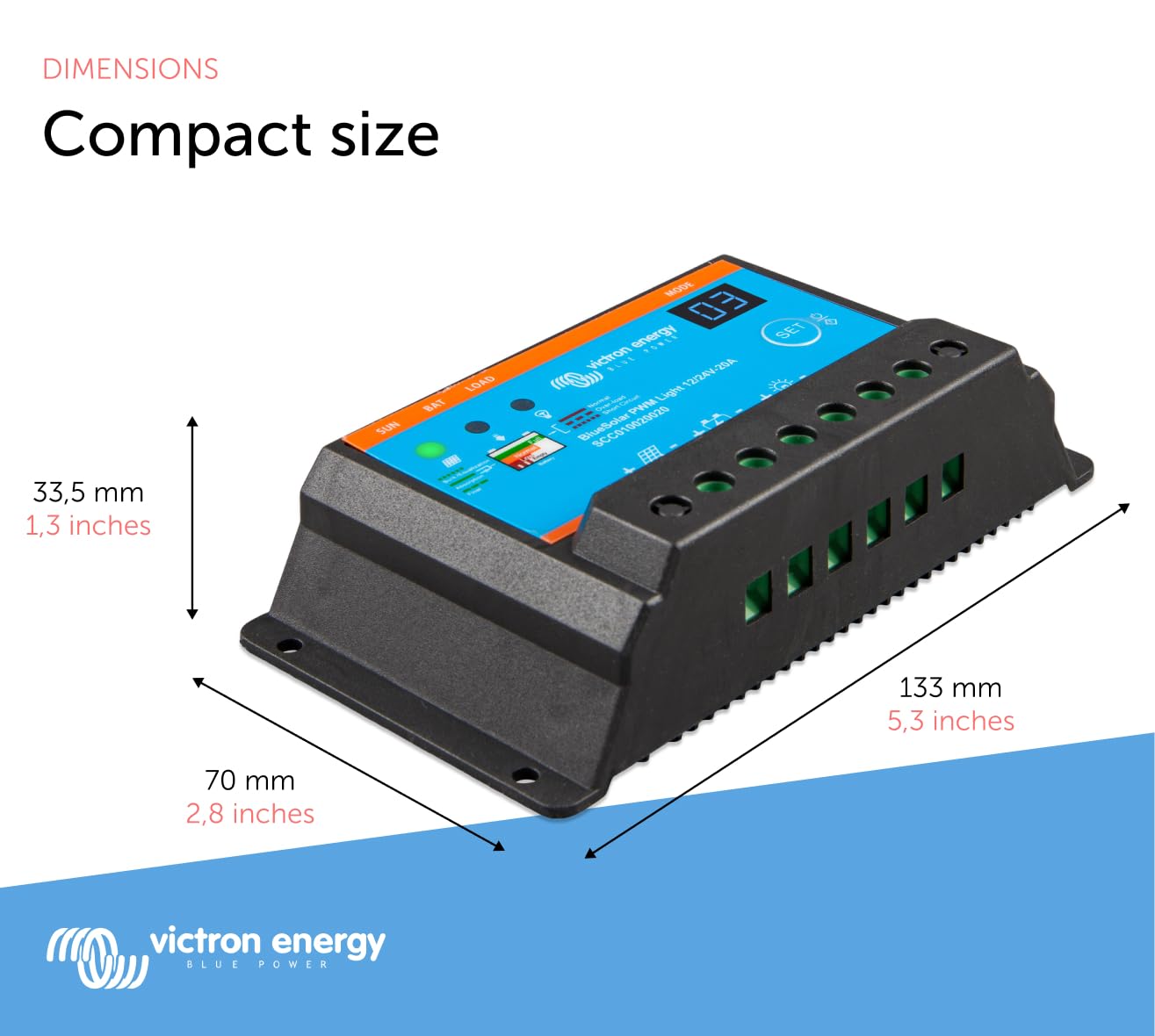 Victron Energy BlueSolar PWM-light 12/24-Voltios 20 amperios Controlador de Carga