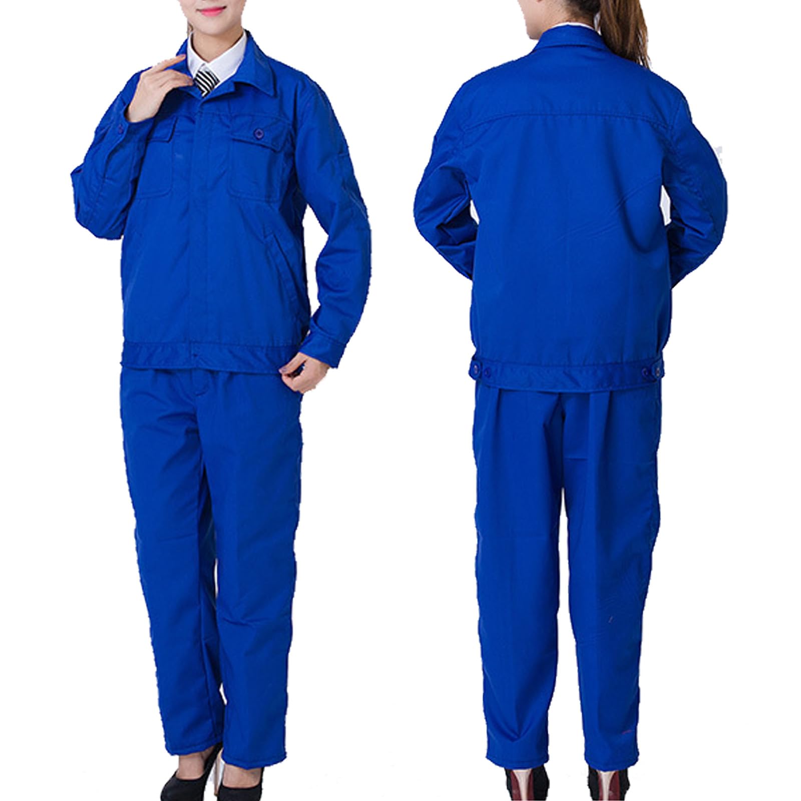 Overol Unisex De Manga Larga Overoles De Trabajo, Camisa Y Pantalones Set Ropa De Trabajo Uniformes