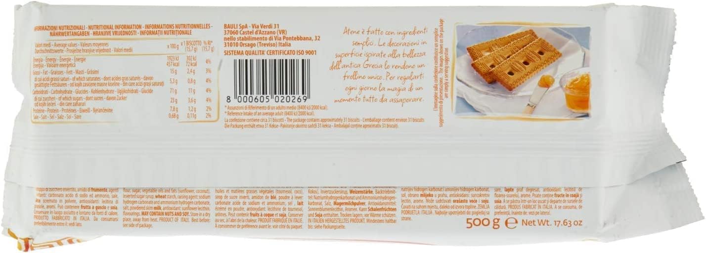Italian Gourmet Bundle Doria Atene Biscuits 12 x 500 g + Italian Gourmet Polpa, frollini italiens à la forme unique, biscuits sucrés format familial, lot économique pour petit-déjeuner et pause