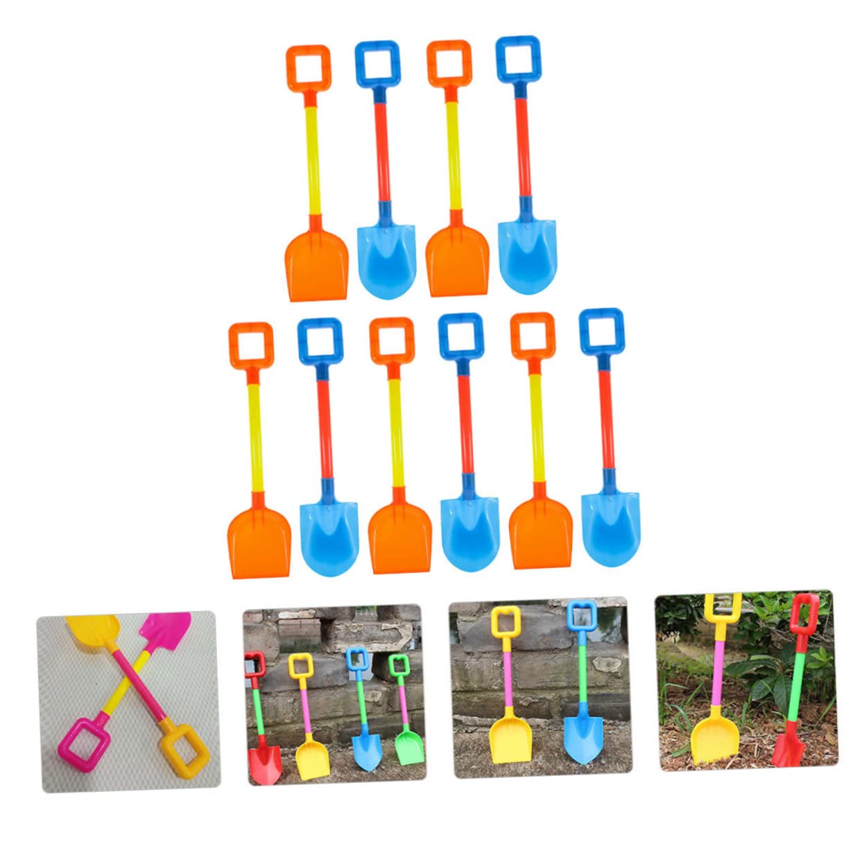 Didiseaon Set 10pezzi Pala Doppia per Bambini in Abs per Giochi da Spiaggia e Neve, per Bambini e Ragazzi, Giocattolo Educativo per Divertimento all Aperto Colore Casuale
