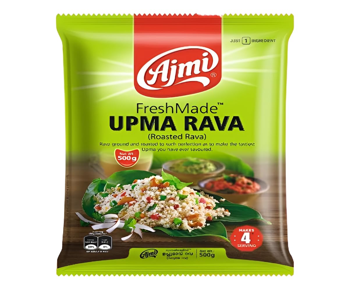 Ajmi Fresh Made Roasted Upma Rava, 500g | pack of 3 (500 gram each) | Premium Instant Semolina for Quick Upma, Hygienic Packaging, Ideal for Rava Recipes (B0DCP9B8LG) Amazon Price History, Amazon Price Tracker
