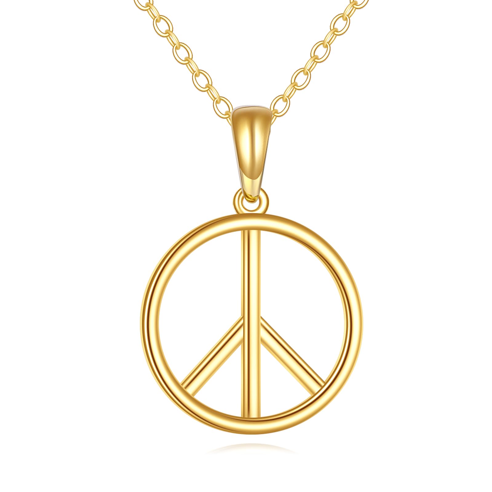 KECHO Christmas Gifts 14K Solid Gold Star of David Necklace for Women Pentagram Necklace Peace Sign Pendant Birthday Mothers Day Jewelry for Mom Wife