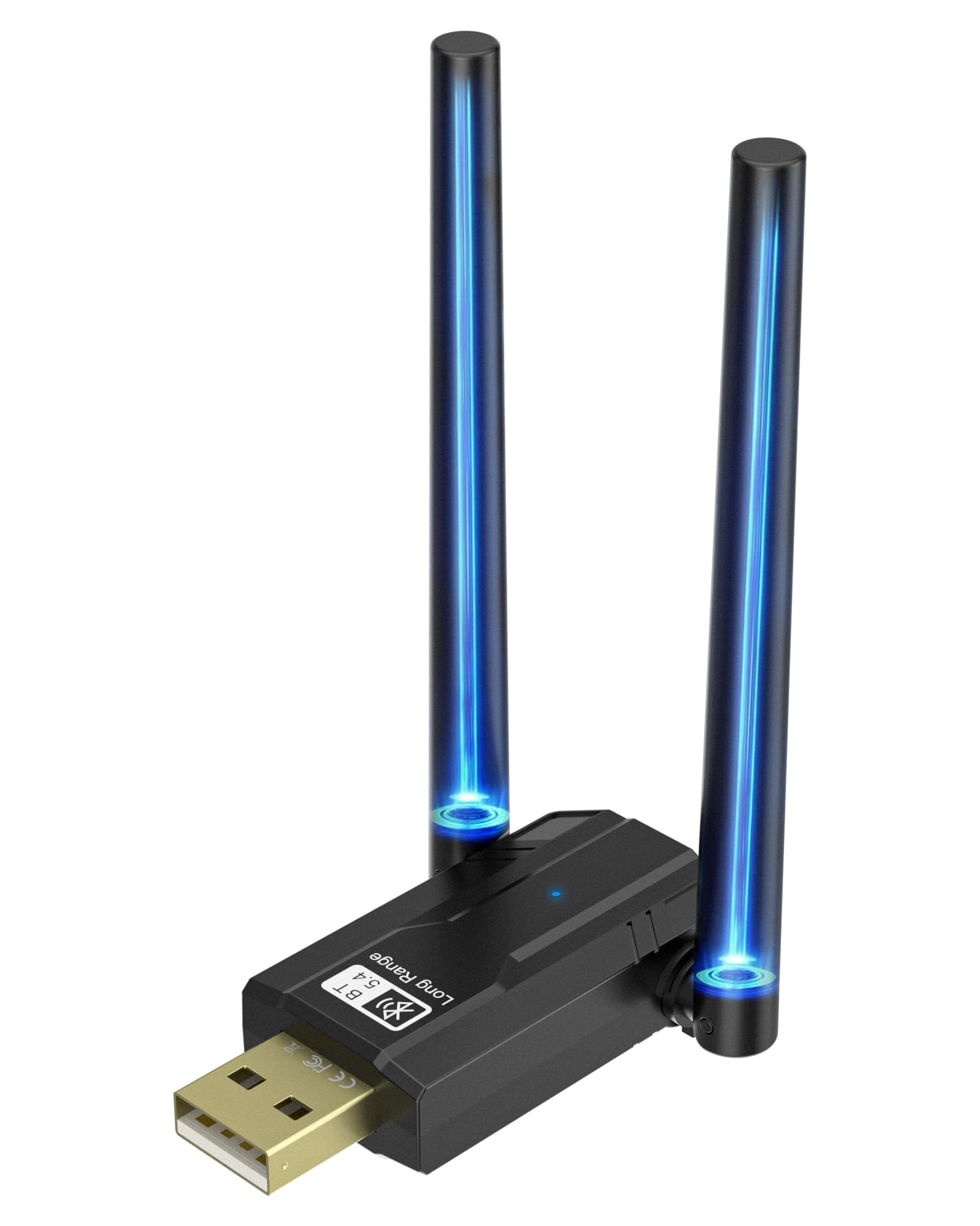 RENGOGA USB Bluetooth Dongle for PC 5.4 Plug & Play Bluetooth Adapter PC Transmitter & Reciver, EDR & BLE High Gain Antenna 150M Long Range Adapter