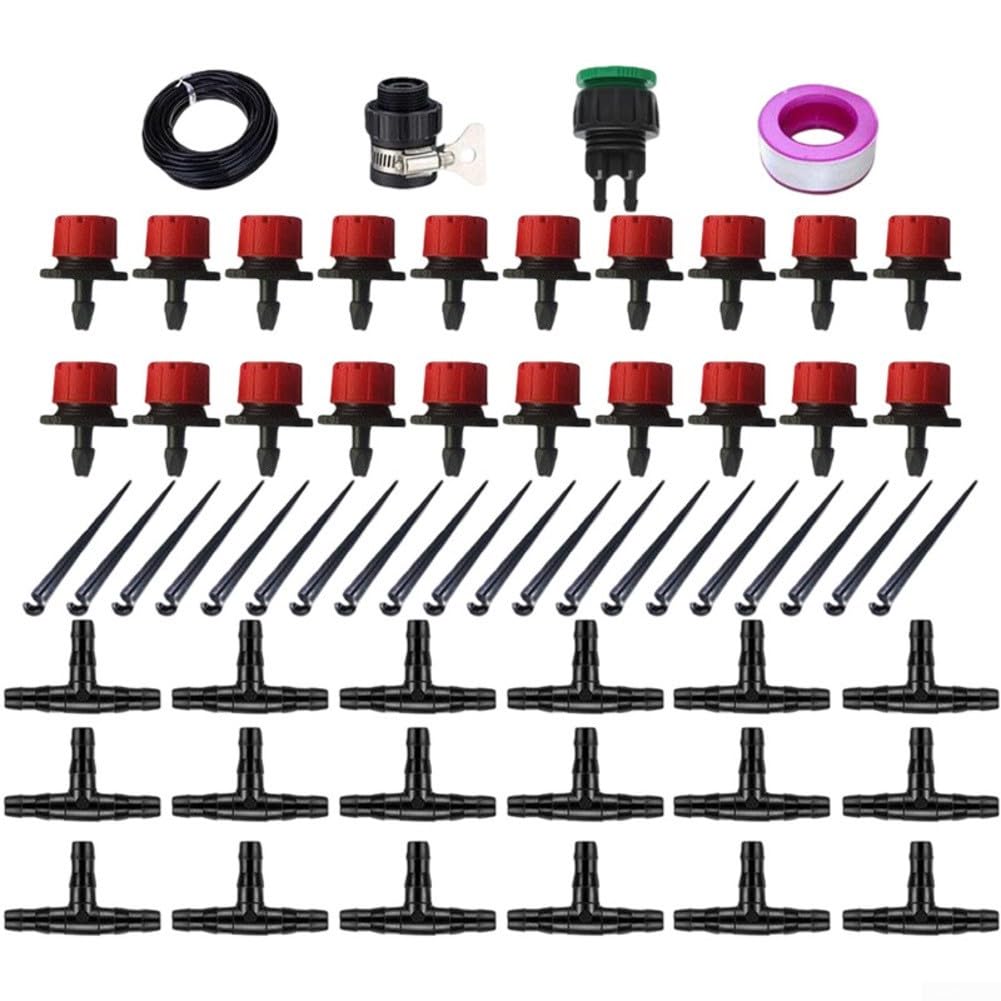 Sistema di irrigazione automatico da 25 m con timer dell'acqua, kit di irrigazione a goccia fai da te per piante da balcone, facile installazione, sistema di irrigazione completo per giardini (con