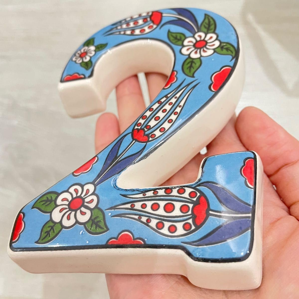 Amazon.co.jp: インテリア 数字 オブジェ 陶器 ライトブルー