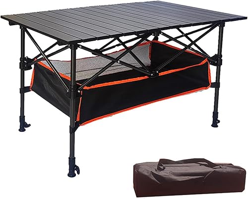 Mesa plegable portátil de altura ajustable ligera, con bolsa de transporte para cocinar al aire libre, picnic, campamento, barco, viajes (tamaño
