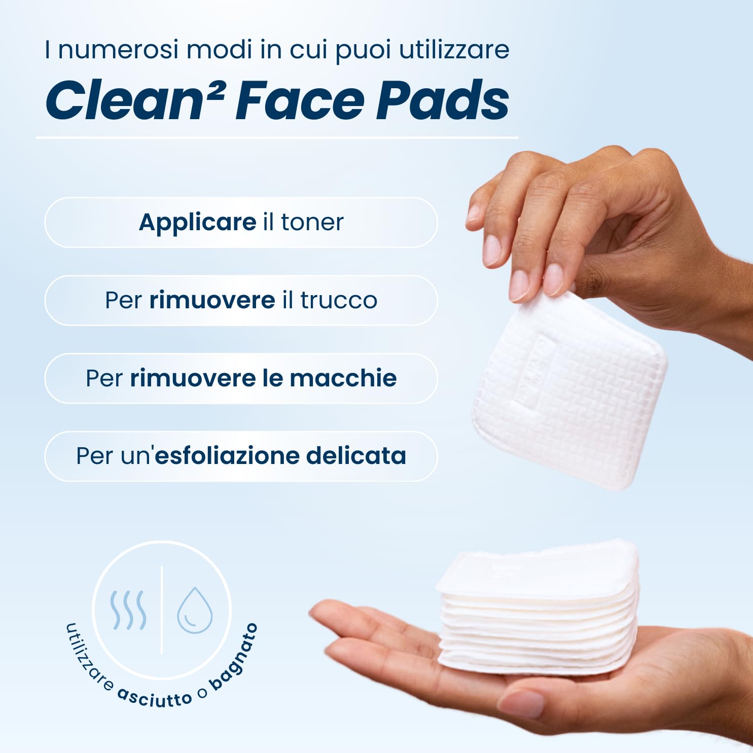 Clean Skin Club Clean² Pads 2.0 Nuovi e migliorati bordi, triplo strato unico, cotone biologico usa e getta
