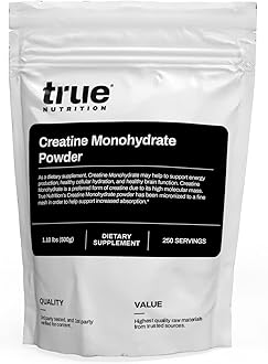 True Nutrition - Creatine Monohydrate Powder - Micronized Creatine Powder - Promotes Lean Muscle Growth, Muscular Strength, and Workout Intensity - Pre Workout and Post Workout Supplement - 500g