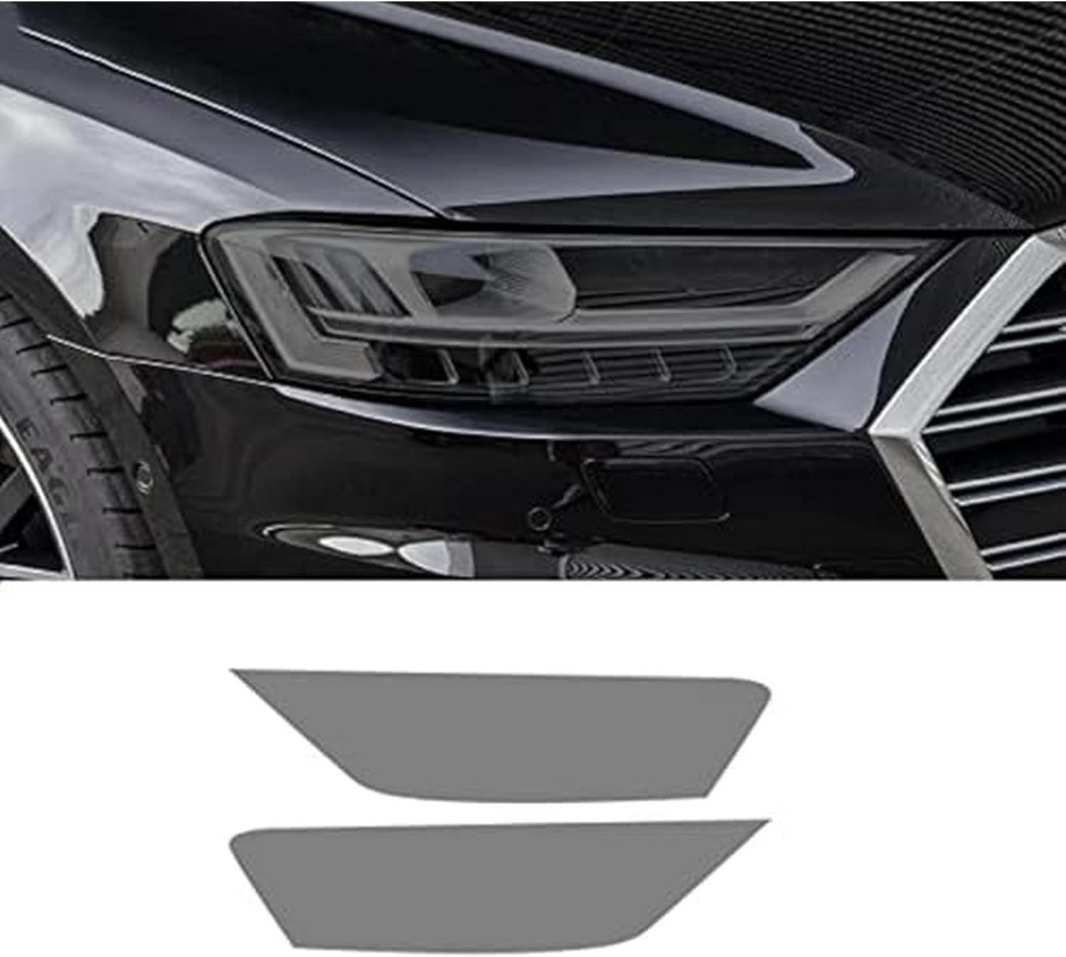 SamLng Car Front Light Film for Audi S8 2018 2019 2020 Car Headlight Protective Film Front Light Transparent Blackened TPU Sticker Car Headlight Protective Film
