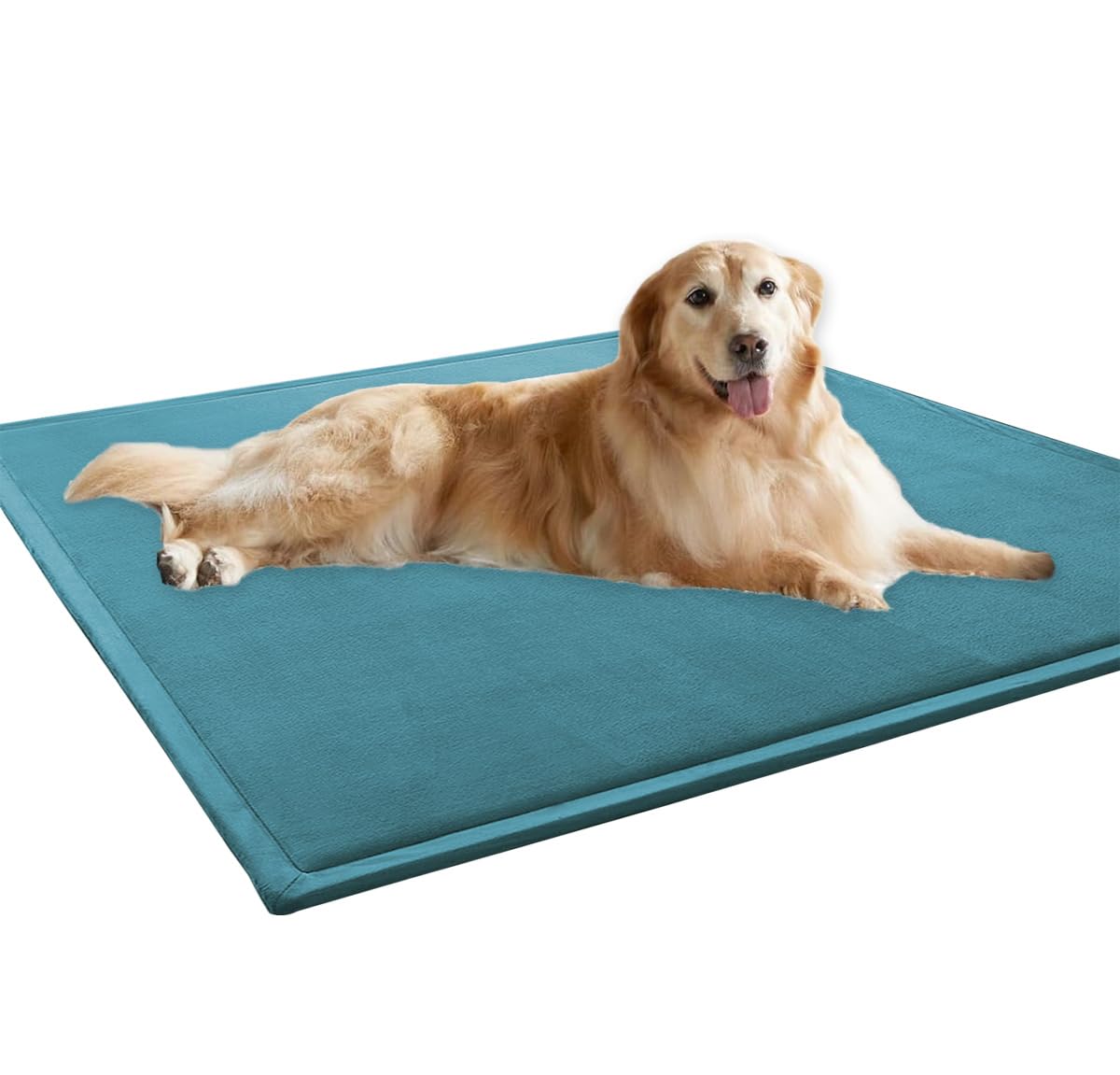 Tapis lavable pour chien de grande taille bleu matelas cage moelleux 50cm