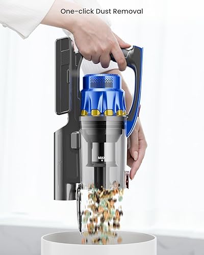 Miniatura 8 de Aspiradora inalámbrica, 50 KPA, 600 W, 70 minutos, aspiradora inalámbrica con doble asa, aspiradora de palo con tableta aromática, cepillo