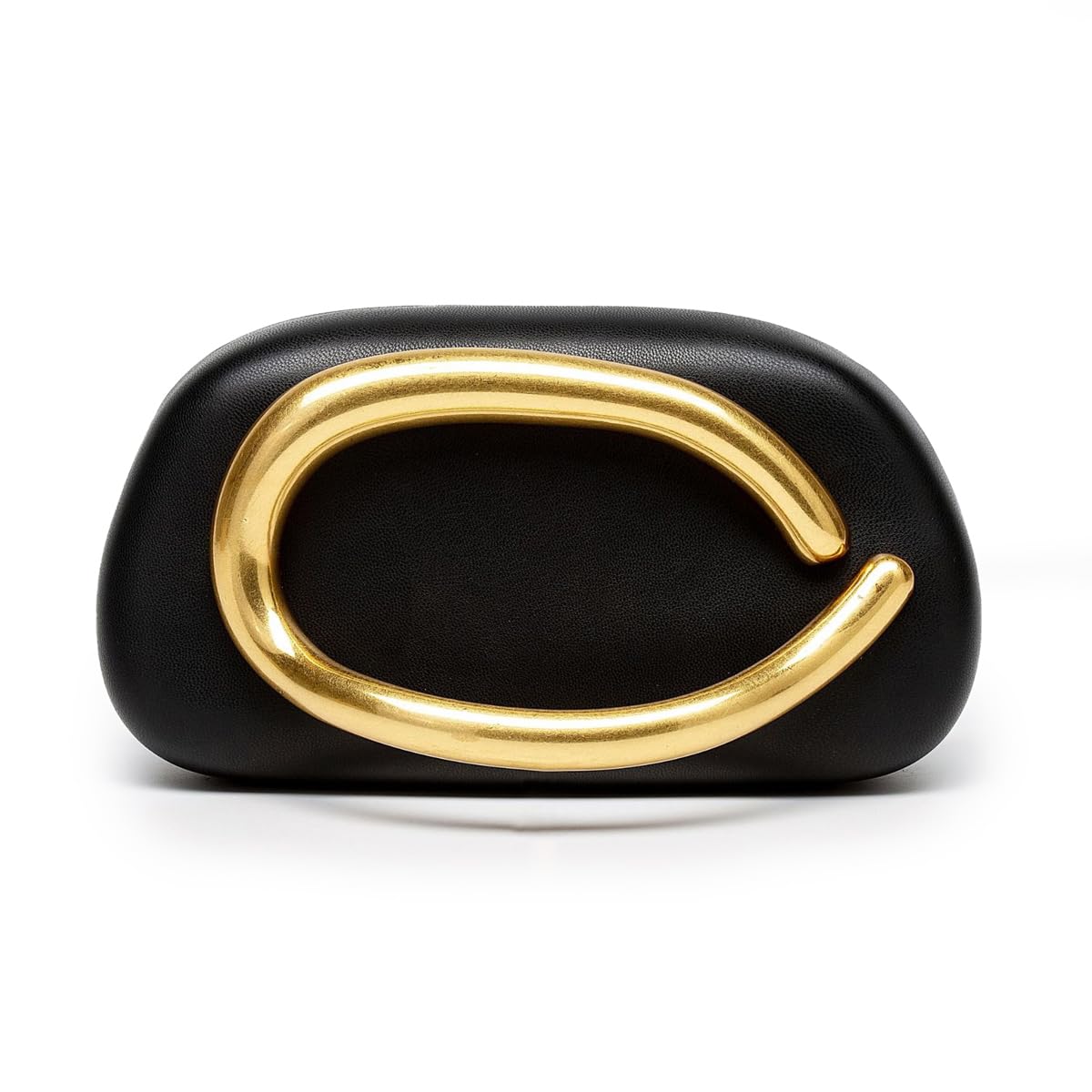 blinkgooblink Clutch Damen mit Goldgriff – Elegante Abendtasche mit Abnehmbarer Kette, Schwarze Clutch für Hochzeit, Ball & Feier