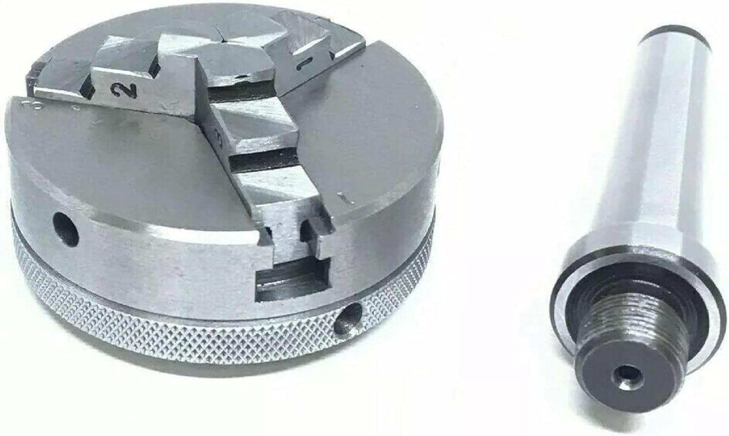 Portabrocas autocentrante, 3 mordazas, 65 mm con eje de rosca M14 x 1 (MT3)