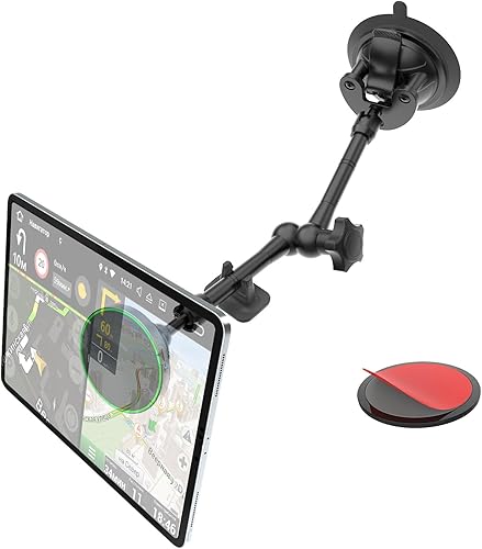 Soporte magnético para tablet de automóvil para tablero y parabrisas, brazo de metal largo flexible Soporte de ventosa para camión, SUV, camioneta,