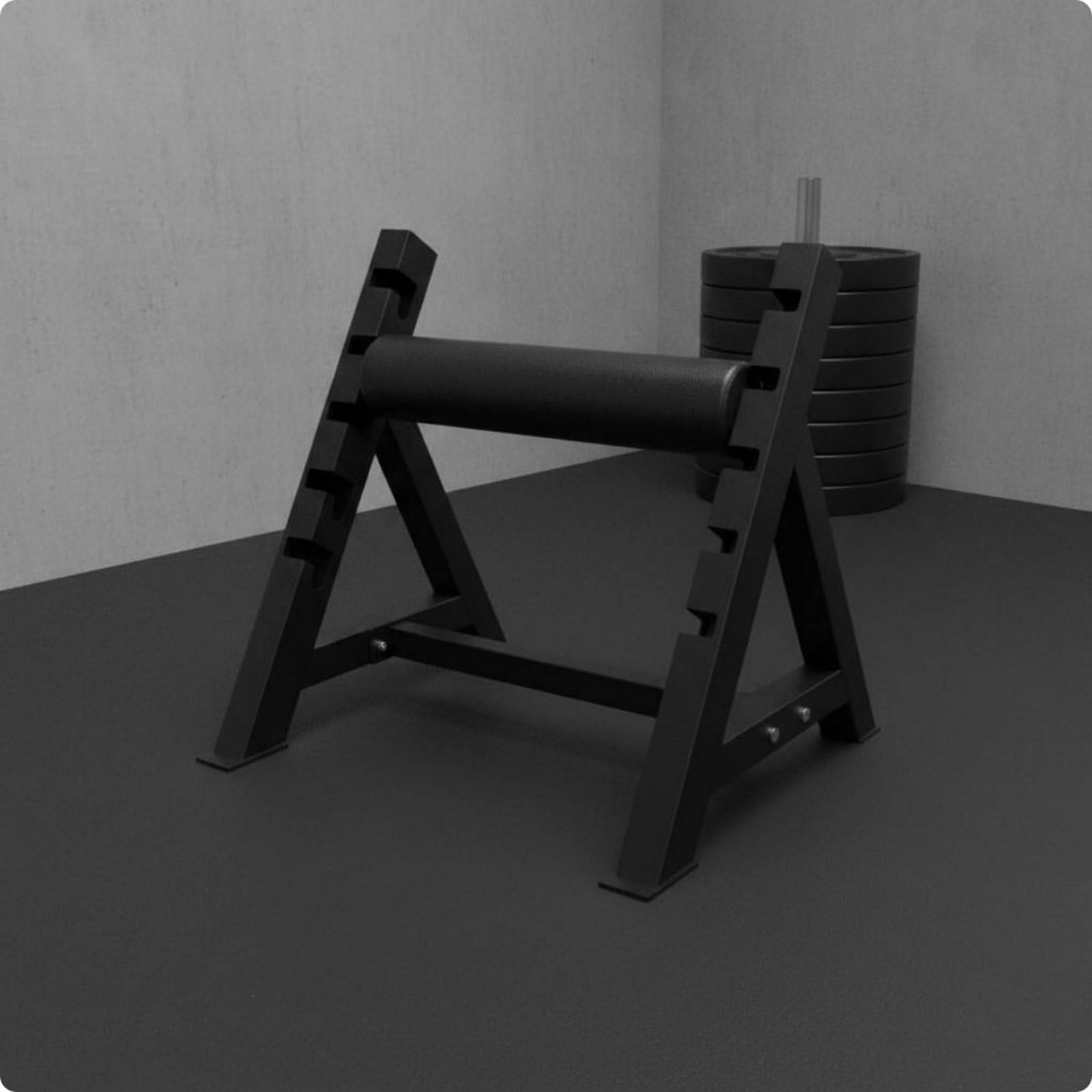Trainings Squat Rack Bulgarischer Split Squat Ständer Beintraining Stabilitätstrainer aus Stahlrahmen mit Schaum für Kontrollierte Unilateralübungen, Schwarz Haken