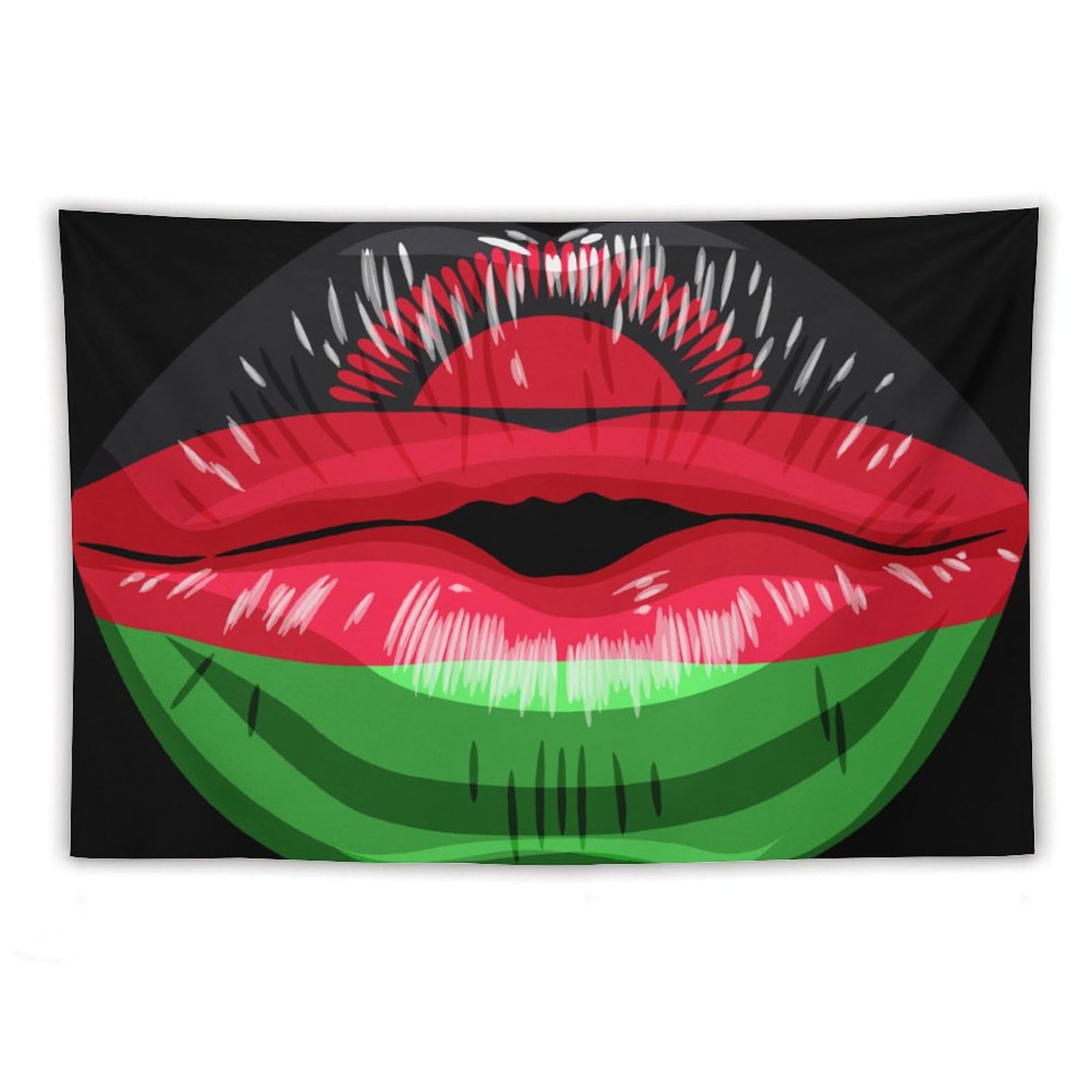 XingFox Malawi Flag Lips Tapestry Wall Hanging National Flag Tapestry for Room Bedroom Dorm Aesthetic Decorations, 40"x60"