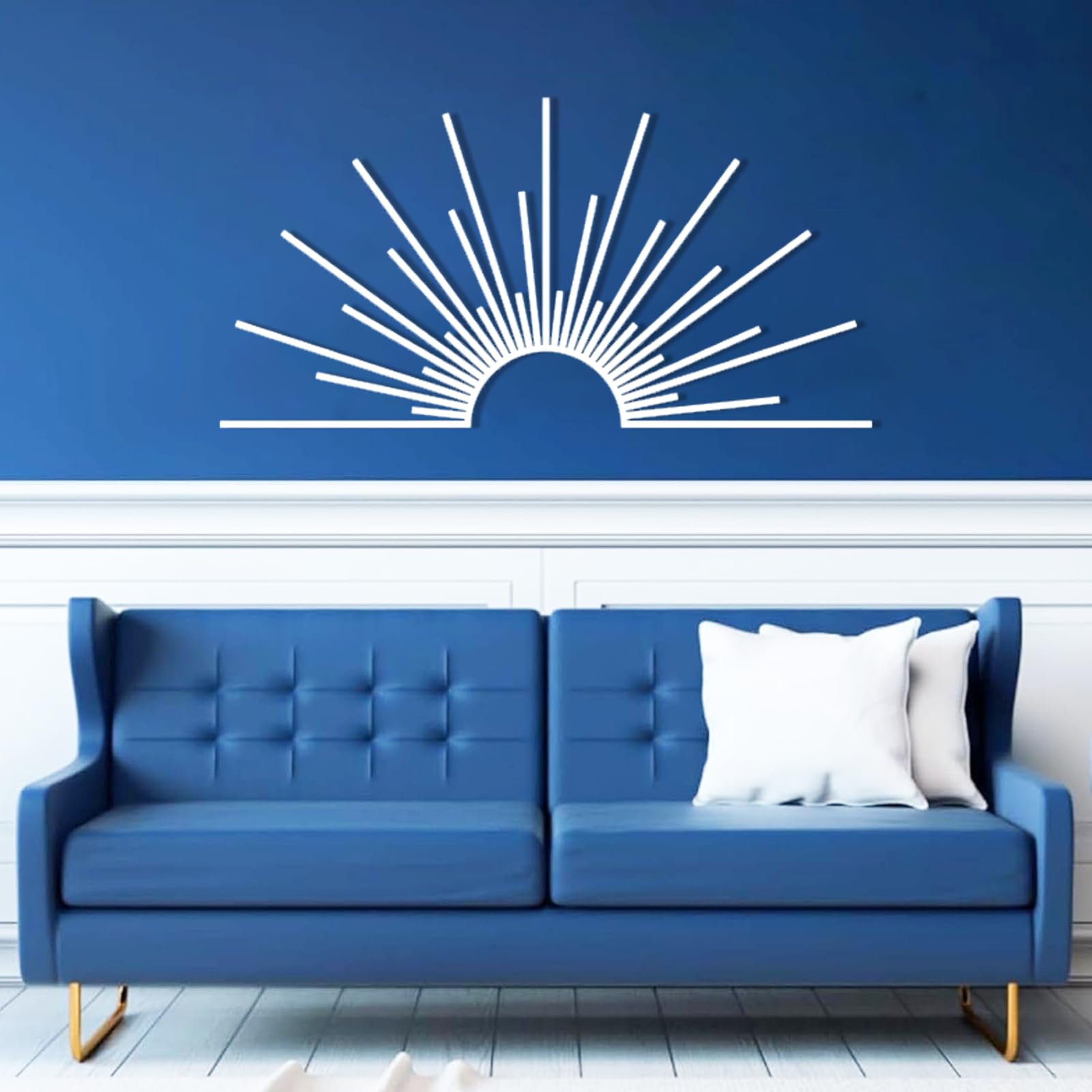Flyoak Sun Metal Wall Art - Sunburst Wall Decor, Metal Sunrise Signs, Large Outdoor Sunset Decor, Sun Outdoor Hangings for Living Room, Bedroom,