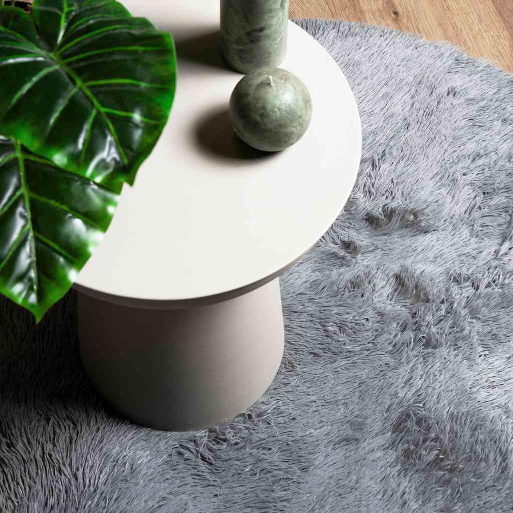 Tappeto Shaggy Pelo Lungo NAVARRA Grigio Chiaro 120x120 cm