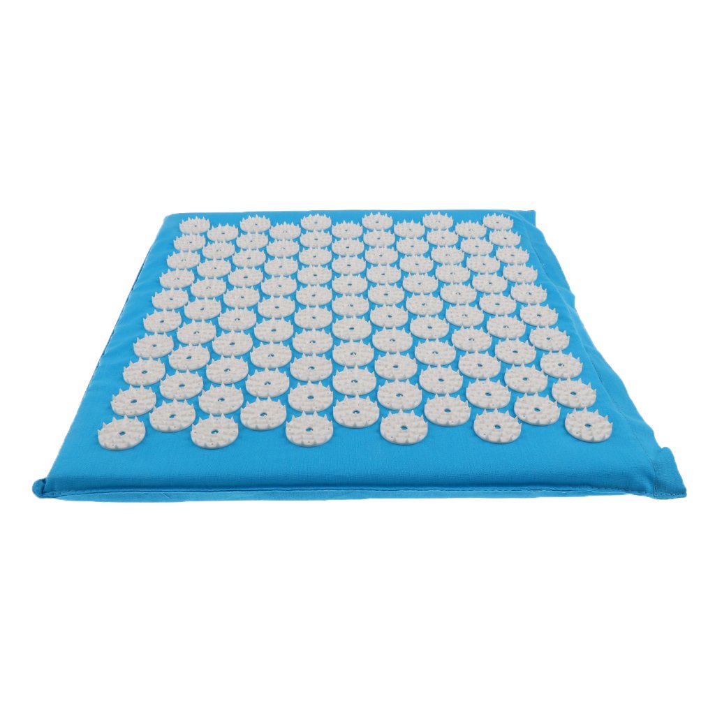 Piccolo tappetino per agopressione da viaggio per alleviare la tensione muscolare, il rilassamento e la qualità del sonno - Schiuma e plastica ABS - Cuscino professionale in lino - Preferito dalle