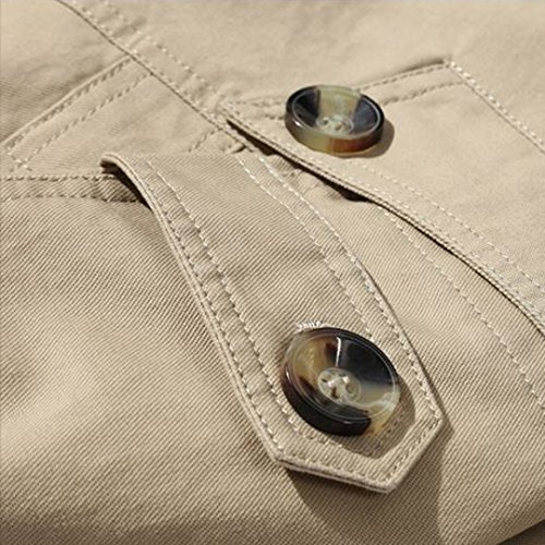 DAVID.ANN Men's Windbreaker Notch Lapel Single Breasted Coat3