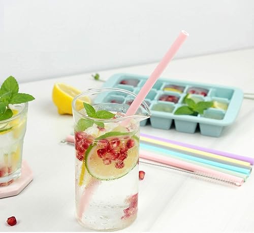 Miniatura 3 de RANIT Pajitas de silicona reutilizables, largas y flexibles de silicona con cepillos de limpieza para vasos de 30 onzas RTICYeti  6 piezas, sin BPA,