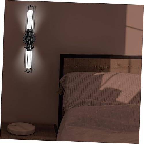 Miniatura 4 de Lámpara de pared de hierro industrial vintage de doble cabeza para pasillo, dormitorio, bar y sala de estar, elegante iluminación de pared,