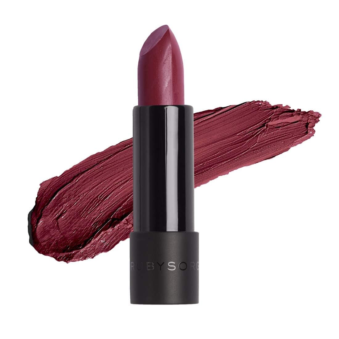 Ruby's Organics Semi-Matte Lipstick for Women, Hydrating and Highly Pigmented, Moisturizing & Non Drying, Lightweight & Long Lasting Formula, Lip Makeup, Paraben-Free, Berry, 3.7g