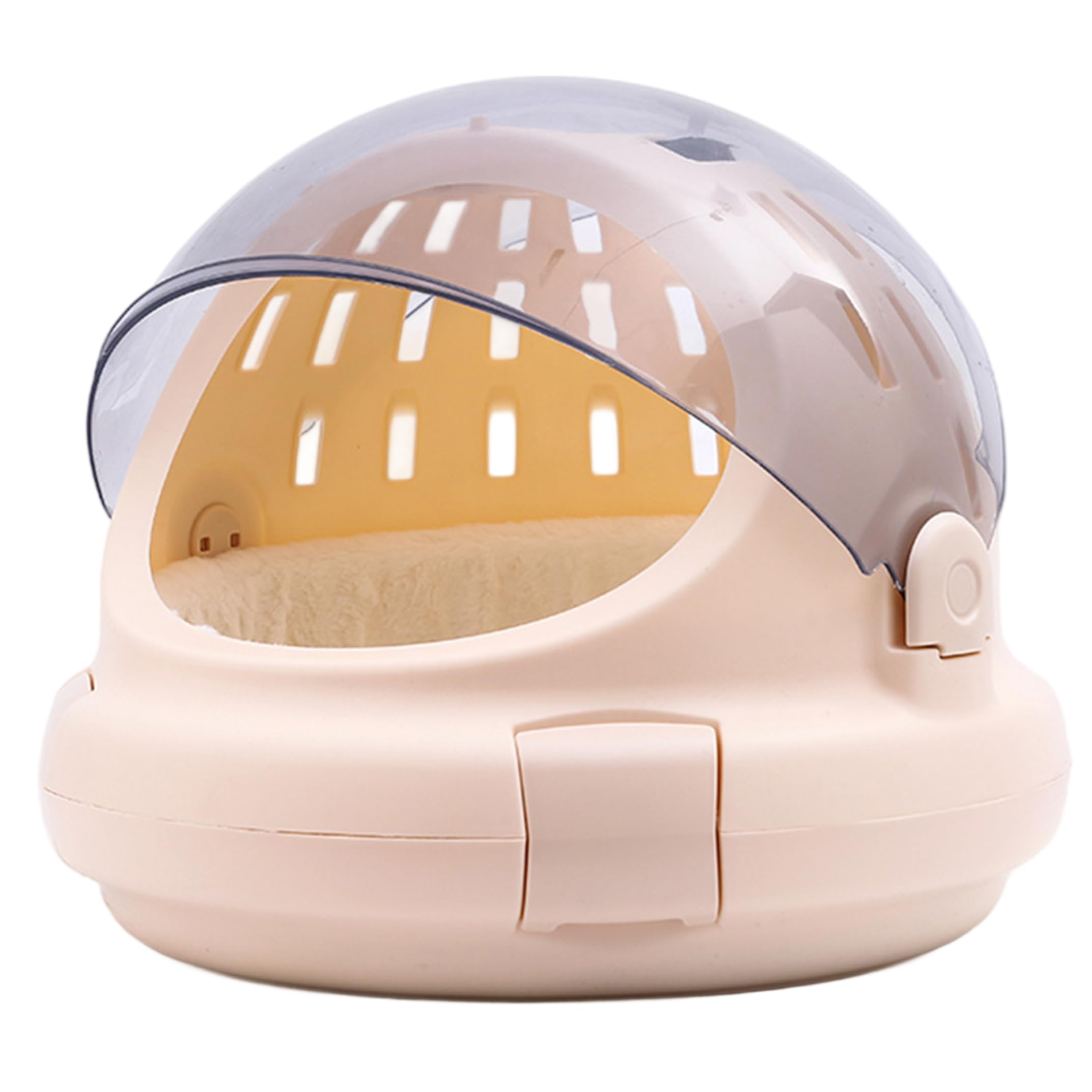 portatile beige per coniglietti a semicerchio con cuscino e maniglia, gabbia da viaggio per porcellini d'India per piccoli animali, conigli, criceti, furetti
