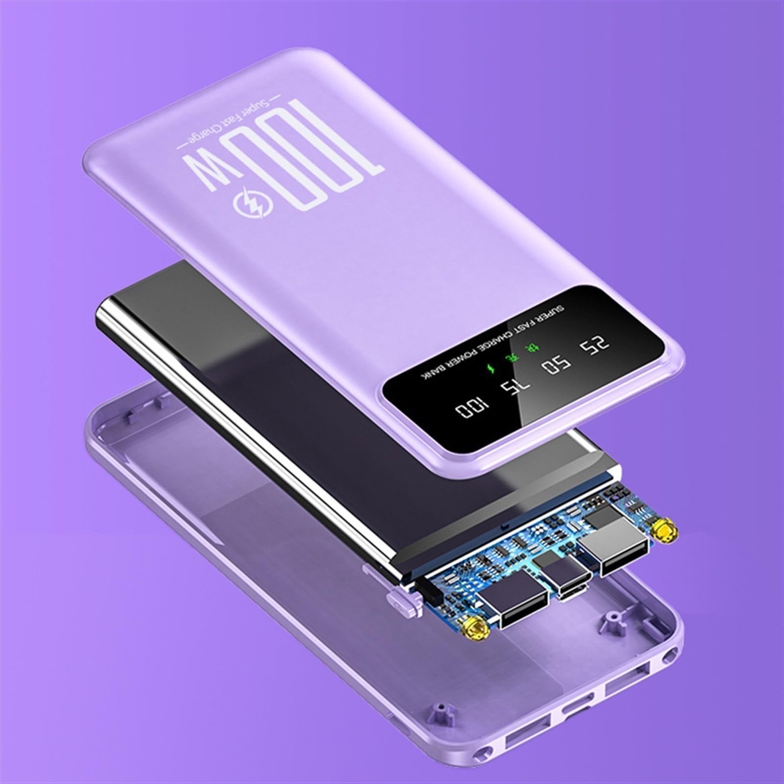 Power Bank 20000 MAh 100 W Dwuportowy, Superszybkie Ładowanie Przenośna, Zewnętrzna Ładowarka Do Akumulatorów Kompatybilny Z IPhonem Kompatybilny Z Xiaomi Kompatybilny Z Huawei Kompatybilny Z Samsungi